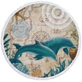 Lofaris Summer Atmosphere Marine Themed Round Beach Towel